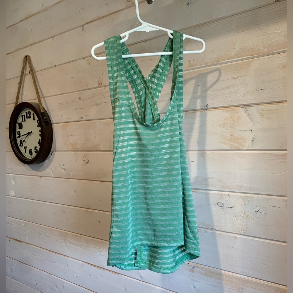 Zyia | Green Striped Open Back Tank